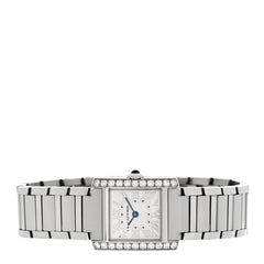 Stainless Steel Diamond Bezel 21mm Tank Francaise Quartz Watch Silver