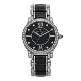 Stainless Steel Ceramic Diamond Bezel 38mm Classic Quartz Watch Black
