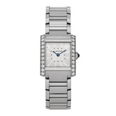 Stainless Steel Diamond Bezel 21mm Tank Francaise Quartz Watch Silver