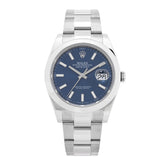 Stainless Steel 41mm Oyster Perpetual Datejust Watch Blue 126300