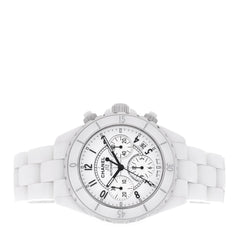 Stainless Steel Ceramic 41mm J12 Chronograph Automatic Watch White