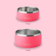 Owala Pet Bowl - Durable Stainless Steel. Food and Water Bowl for Dogs. Cats. and All Pets. Non-Slip Base. 48oz. Pink