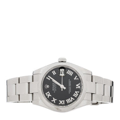 Stainless Steel 31mm Oyster Perpetual Datejust Watch Black Roman 178240