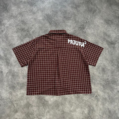 Mertra Plaid Short Sleeves Shirt Brown