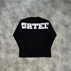 Corteiz Raglan Waffle Long Sleeves T-Shirt Black