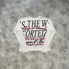 Corteiz Rules The World Long Sleeves T-Shirt Off White