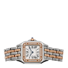 Stainless Steel 18K Pink Gold Diamond 22mm Panthere Quartz Watch