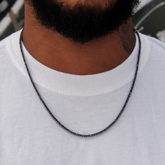 Diamond Tennis Chain in Black- 2mm