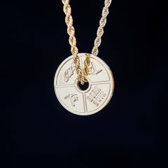 Weight Plate Pendant in Yellow Gold