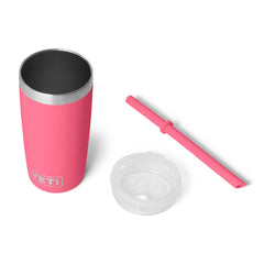 YETI Tropical Pink Rambler 10oz Tumbler with Silicone Straw
