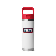 YETI Red. White. and Navy Rambler 18oz Chug Bottle