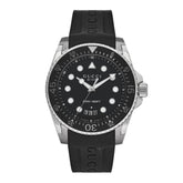 Stainless Steel Rubber 45mm Dive Quartz Watch Black