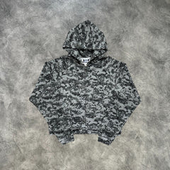 Mertra Glitch Zip-Up Hoodie Camouflage