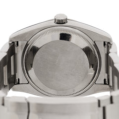 Stainless Steel 18K White Gold Diamond 34mm Oyster Perpetual Date Watch White Roman 115234
