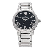 Stainless Steel Diamond 38mm Classic Quartz Watch Black