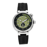 Stainless Steel Rubber 44mm Tambour Street Diver Automatic Watch Urban Green