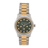 Stainless Steel Malachite 38mm G-Timeless Two Tone Bee Automatic Watch