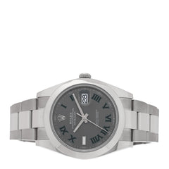 Stainless Steel 41mm Oyster Perpetual Wimbledon Datejust Watch Slate 126300