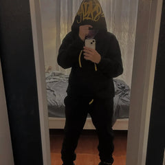 Syna Linen Tracksuit Black/Yellow