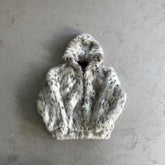 faux fur hooded jacket