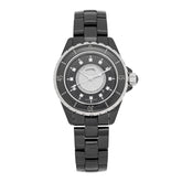 Stainless Steel Ceramic Diamond Dial 33mm J12 Quartz Watch Black