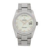 18K White Gold 36mm Oyster Perpetual Day-Date Watch Ice Blue Roman 118209