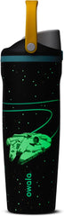 Owala Star Wars FreeSip Sway Insulated Stainless Steel Water Bottle with Two-Way Spout. Built-In Straw and Bucket Handle. School. and Sports. 30oz. BPA Free. Leak Proof. Millennium Falcon
