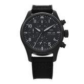 Ceramic Titanium Textile 41mm Pilot Top Gun Chronograph Automatic Watch Black IW388106