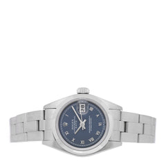 Stainless Steel 26mm Oyster Perpetual Date Watch Blue Roman 69160
