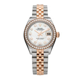 Stainless Steel 18K Everose Gold Diamond Bezel Mother of Pearl 28mm Oyster Perpetual Datejust Watch 279381RBR