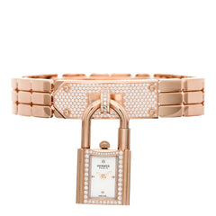 18K Rose Diamond Pave 16mm Kelly Quartz Watch