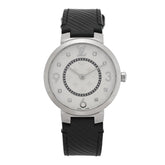 Stainless Steel Epi Diamond 33mm Tambour Slim Quartz Watch Black