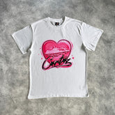 Corteiz Evil-J Pink Heart T-Shirt White
