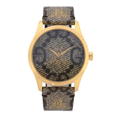 Stainless Steel Canvas 38mm G-Timeless GG Supreme Bee Quartz Watch Brown