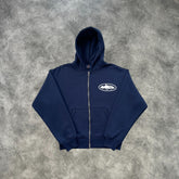 Corteiz Crtz Zip-Up Hoodie Dark Blue