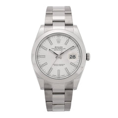 Stainless Steel 41mm Oyster Perpetual Datejust Watch Silver 126300