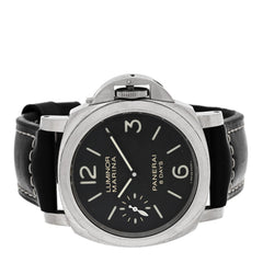 Stainless Steel Calfskin 44mm Luminor Marina Manual Winding Watch Black PAM00510