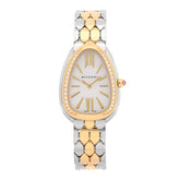 Stainless Steel 18K Yellow Gold Diamond Bezel 33mm Serpenti Seduttori Quartz Watch