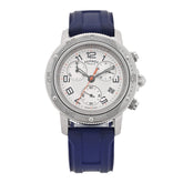 Stainless Steel Rubber 36mm Clipper Chronograph Quartz Watch Blue
