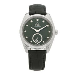 Stainless Steel Alligator Diamond 38mm Seamaster Aqua Terra Co-Axial Automatic Watch Green 220.13.38.20.60.001