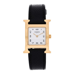 Stainless Steel Epsom 21mm Heure H Hour Quartz Watch Noir