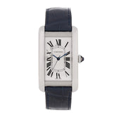 Stainless Steel Alligator 27mm Tank Americaine Automatic Watch Blue