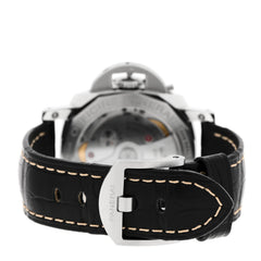 Stainless Steel Alligator 42mm Luminor 1950 3 Days GMT Automatic Watch Black PAM01535