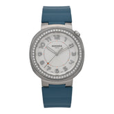 Stainless Steel Rubber Diamond Bezel 36mm Cut Automatic Watch Blue Jean
