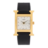 Stainless Steel Epsom 21mm Heure H Hour Quartz Watch Noir