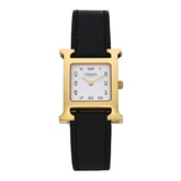 Stainless Steel Epsom 21mm Heure H Hour Quartz Watch Noir