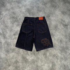 Mertra Denim Shorts Navy Blue