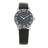 Stainless Steel Calfskin 29mm Atlas 2-Hand Quartz Watch Black