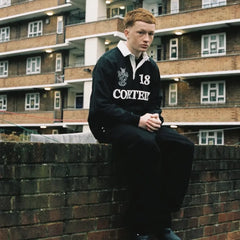 Corteiz Paneled Rugby Long Sleeves Jersey Black