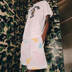 Eric Emanuel Bape Basic Shorts White/Yellow/Blue/Pink